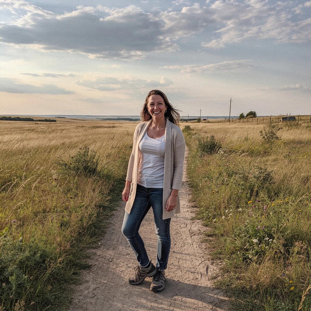 Живописный пейзаж с холмами и открытыми полями прерий